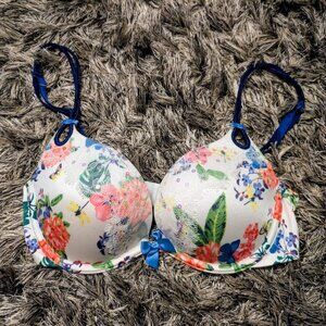 Victoria's Secret Vintage Sexy Little Things Butterfly Push Up Bra 32D RARE EUC